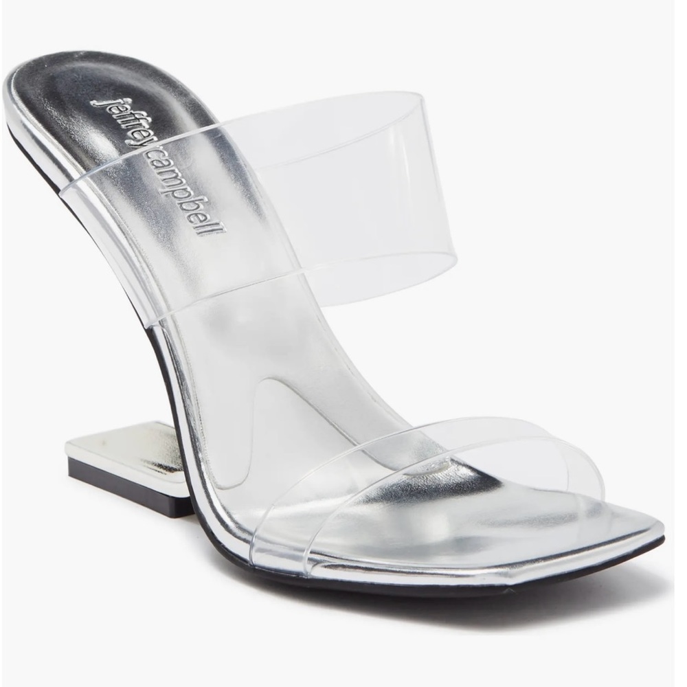 Jeffrey Campbell Verzuz Clear Strap Sandal in silver 🩶